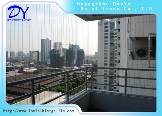 Balkon onzichtbaar veiligheidsrooster 7x7 nylon 316 roestvrij staaldraad