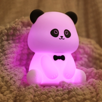Gentleman Panda Night Light Kneading en stressverlichting Office Ornament Bedhead Companion Sleep LED Desk Lamp