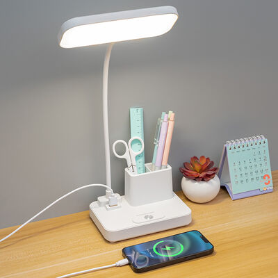 Oplaadbare bureaulamp met USB-oplaadpoort en drie helderheidsniveaus voor werkplekverlichting