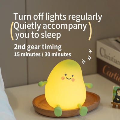 Nieuw Kleine Groene Mango Nachtlicht Mango Timing Met Slaap Silicone Licht Creatief Geschenk Atmosfeer Pat LED Licht