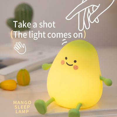 Nieuw Kleine Groene Mango Nachtlicht Mango Timing Met Slaap Silicone Licht Creatief Geschenk Atmosfeer Pat LED Licht