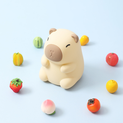 Custom Logo Capybara Kinderen Gift Slaapkamer Lief Zachte zachte Lamp Kleur Grijp Honden Silicone Nachtlicht