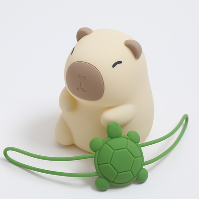 Custom Logo Capybara Kinderen Gift Slaapkamer Lief Zachte zachte Lamp Kleur Grijp Honden Silicone Nachtlicht
