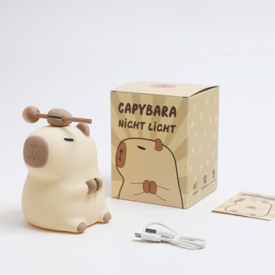 Gezellig Silicone Capybara Nachtlicht Kinderen Nachtlicht Geschenk Usb Oplaadbare Dieren Silicone Nachtlamp