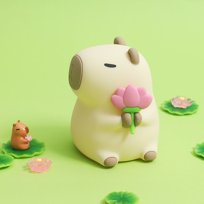Grappig Cartoon Capybara Nachtlicht Tap Control 1200mAh Oplaadbaar Slaaplicht met 7 wisselbare kleuren