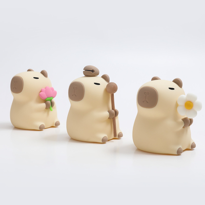 Gezellig Silicone Capybara Nachtlicht Kinderen Nachtlicht Geschenk Usb Oplaadbare Dieren Silicone Nachtlamp