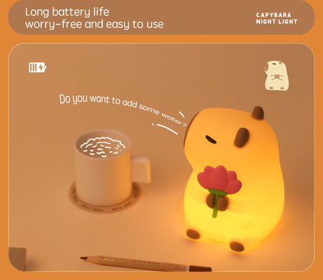 Moderne design Silicone Capybara nachtlamp Draagbare USB oplaadbare LED-lichtbron Touch Control Dierenlamp Voor slaapkamer