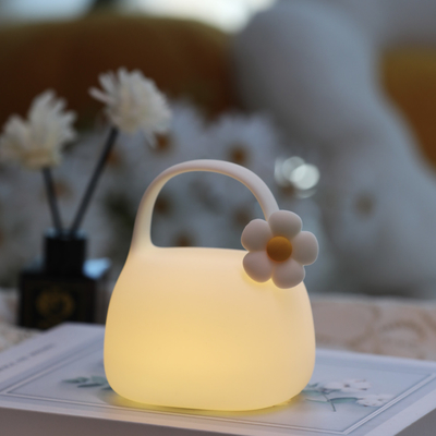DIY Creatief Geschenk Handtas Silicone Klaplamp Met Tijd Beddekoratie Atmosfeer Slaapnachtlicht