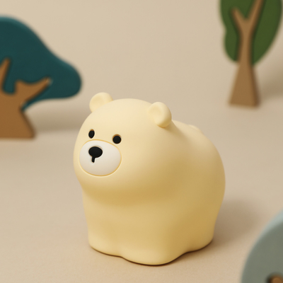 OEM Led Cute Cartoon Silicone Bear Slaaplamp Usb Oplaadbare Nachtlamp Baby Bedroom Bedside Night Light