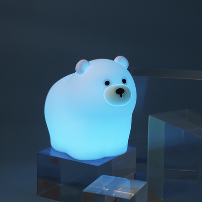 OEM Led Cute Cartoon Silicone Bear Slaaplamp Usb Oplaadbare Nachtlamp Baby Bedroom Bedside Night Light