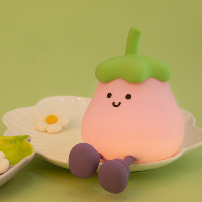 Groenten Kleine aubergine Silicone lampen USB oplaadbare slaapkamer Bedside Pat nachtlichten voor cadeautjes
