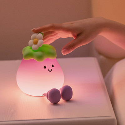 Groenten Kleine aubergine Silicone lampen USB oplaadbare slaapkamer Bedside Pat nachtlichten voor cadeautjes