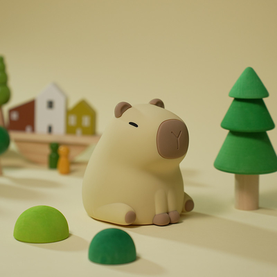 Nieuwe Cute Capybara Silicone Nachtlicht Usb Oplaadbare Led Pat Lamp Timing Dimming Decorative Table Slaap Nachtlamp