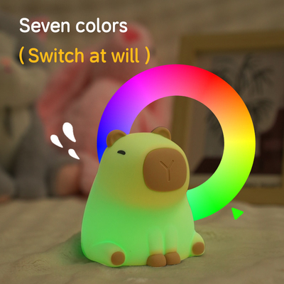 Nieuwe Cute Capybara Silicone Nachtlicht Usb Oplaadbare Led Pat Lamp Timing Dimming Decorative Table Slaap Nachtlamp