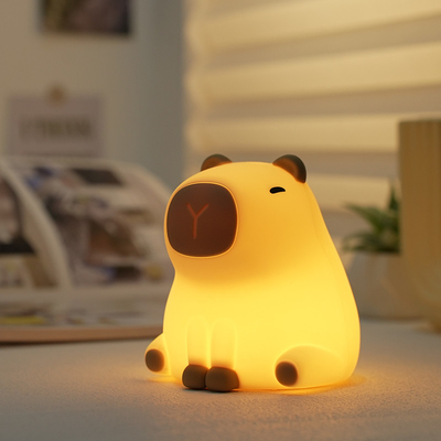 Nieuwe Cute Capybara Silicone Nachtlicht Usb Oplaadbare Led Pat Lamp Timing Dimming Decorative Table Slaap Nachtlamp