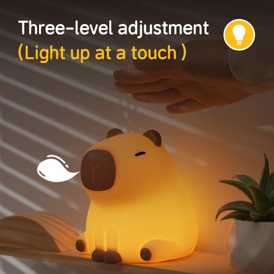 Nieuwe Cute Capybara Silicone Nachtlicht Usb Oplaadbare Led Pat Lamp Timing Dimming Decorative Table Slaap Nachtlamp