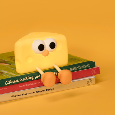 Grappig oplaadbaar LED nachtlamp schattig cartoon kaas siliconen tafellamp aanraaksensor dieren doe het zelf kinderen slaapkamer cadeau kinderen