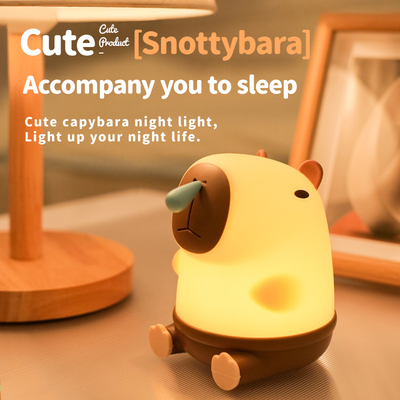 Leuke Snottybara tafellamp Dier oplaadbaar Creatief Cartoon Capybara Silicone nachtlamp