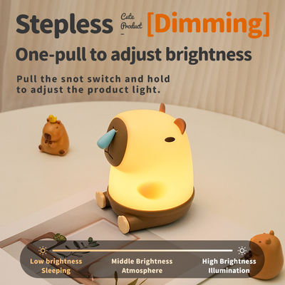Leuke Snottybara tafellamp Dier oplaadbaar Creatief Cartoon Capybara Silicone nachtlamp