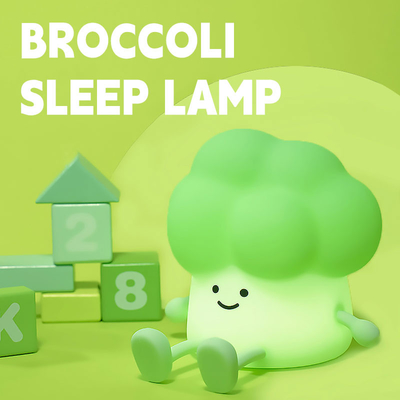 DY Trendy Slaap Silicone Nachtlicht Oplaadbare Bedlamp Groentenlamp 3 Niveaus Dimming Broccoli Nachtlicht