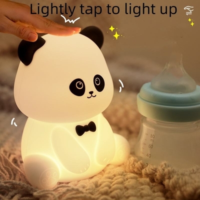 Gentleman Panda Night Light Kneading en stressverlichting Office Ornament Bedhead Companion Sleep LED Desk Lamp