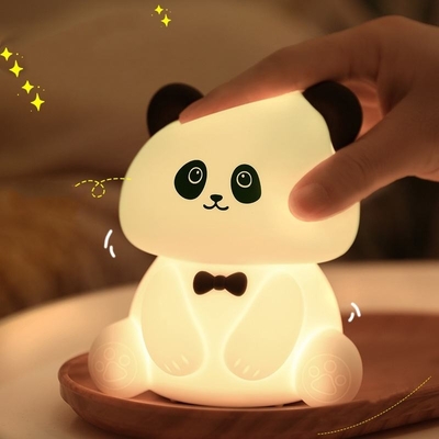 Leuke dieren USB oplaadbare babylampen Silicone Panda LED nachtlicht voor kinderen nachtlichten