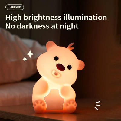 Creatief Feestelijk Decoratief Silicone Nachtlicht LED Pat Slaapsfeer Speelgoed Kinderdag Kerstcadeau Stroomknop