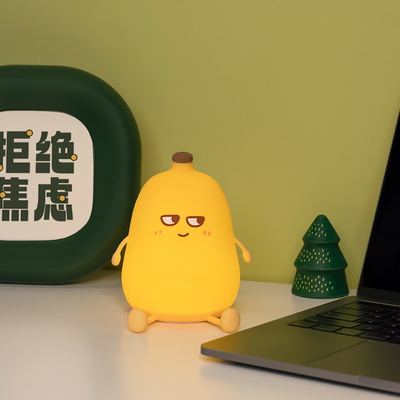 Leuke banaan cartoon fruit led nachtlicht siliconen lamp touch sensor timing usb oplaadbaar kinderkamer verjaardagscadeau