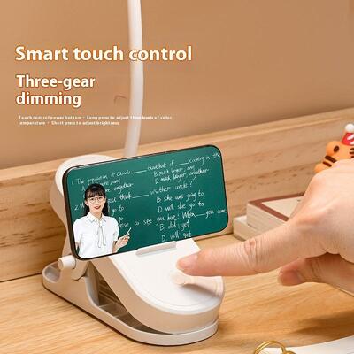 Kantoor bureau, studeerbank, slaapkamer tafellamp 3-weg dimbaar aanraaklamp met USB-C oplaadpoort en AC-aansluiting