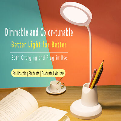 Moderne eenvoudige penhouder bureaulamp LED oplaadbare plug-in oogbescherming studielamp college slaapkamer leeslamp aanraking