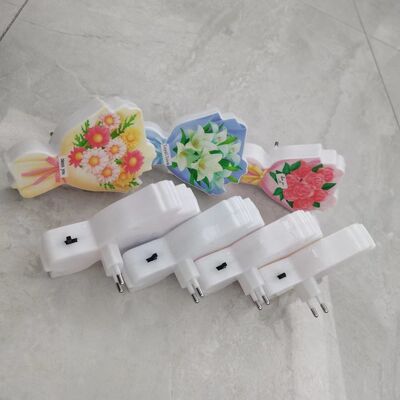 Flowers Indoor Plug in Night Lamp Soft Light Easy Installation Perfect for Bedroom Hallway and Nursery Lighting