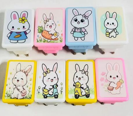 Schattig stekker nachtlampje wandmontage plastic zachte gloed nachtlampje voor thuis slaapkamer badkamer kinderkamer