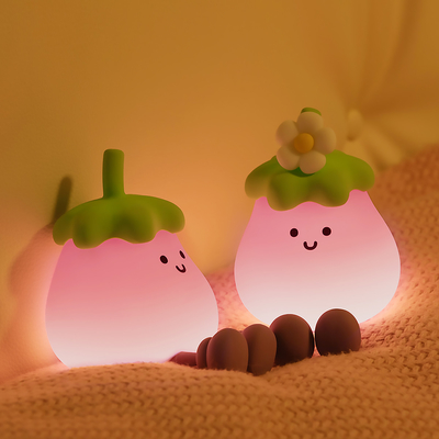 Groenten Kleine aubergine Silicone lampen USB oplaadbare slaapkamer Bedside Pat nachtlichten voor cadeautjes